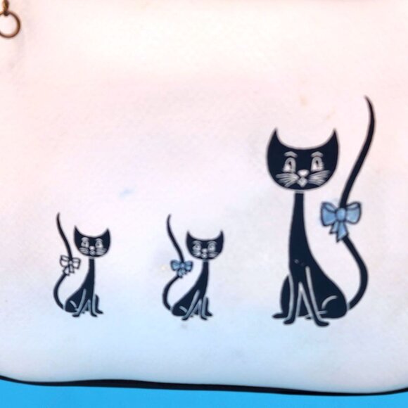 Mid Century Modern Siamese Cat Handbag 1950s 1960s Red White Japan Purse - Picture 5 of 11